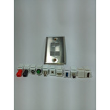 Placa De Pared Acero Inox 4 Conectores Keystone A Elegir