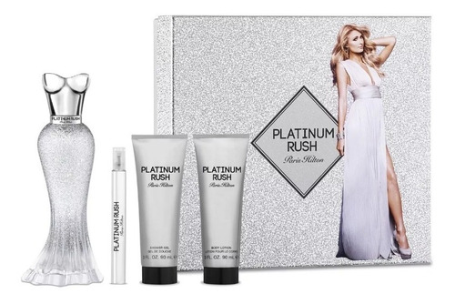 Estuche Platinum Rush De Paris Hilton Set 4 Pzas Eau De Parfum Nuevo Original