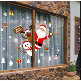 Vinil Reutilizable Navideño Decoración  Ventana 2 Piezas