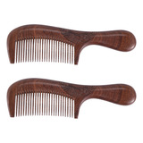 2 Peines Unisex De Madera De Sándalo Para Mujeres Y Hombres,