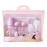 Set Kit Botellas De Viaje Panda Kawaii Osito 