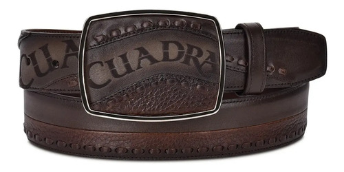 Cinturón Vaquero Cuadra Caballero En Piel Genuina Negro