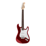 Guitarra Eléctrica Leonard Le362 Stratocaster De Aliso Metallic Red Con Diapasón De Palo De Rosa