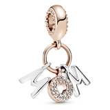 Pandora Charm Colgante Letras Recubrimiento Oro Rosa 