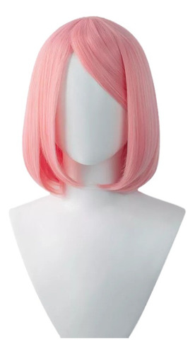 Peruca Curta Rosa Sakura De Naruto Cosplay Pronta Entrega