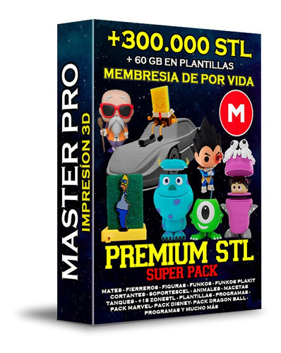 Stl Archivos, Pack Stl Premium, Actualizables De Por Vida
