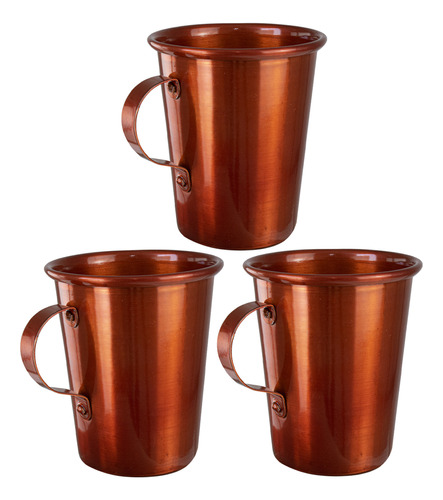 3 Canecas Moscow Mule Alumínio Pintado Linha Premium 350ml