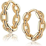 18k Gold Plated Huggie Earrings Dainty Shining White Cub Rsm