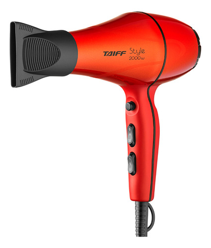 Secador De Cabelo Taiff Style 2000w Vermelho 3 Temp Ar Frio