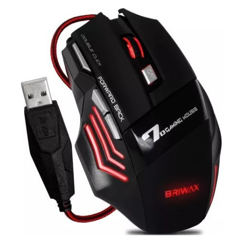 Mouse Gamer Para Jogo Usb Com Fio Led Rgb Dpi Ergonomico Pc