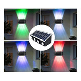 Lámpara Solar De Pared Decorativa Impermeable Exterior Rgb