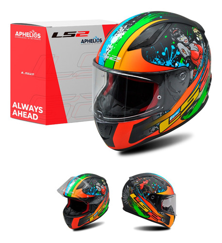 Casco Cerrado Integral Rapid Feisty Negro Ls2 Original Ff353