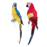 2 Unids Espuma Artificial Aves Jardín Escultura De Navidad