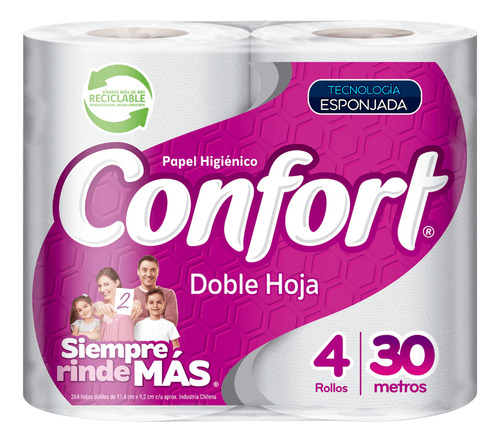 Confort Papel Higienico 30 Metros - 12x4uds