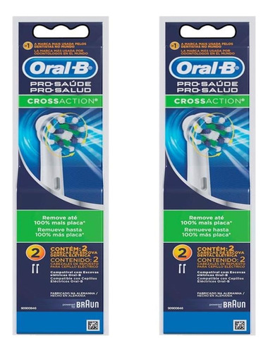 Refil Escova Elétrica Oral-b Cross Action Com 4 Unidades