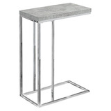 Mesa Auxiliar I 3007, Metal Cromado, Cemento Gris