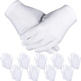 24 Piezas Guantes Dermatológicos Algodón 12 Pares Blanco