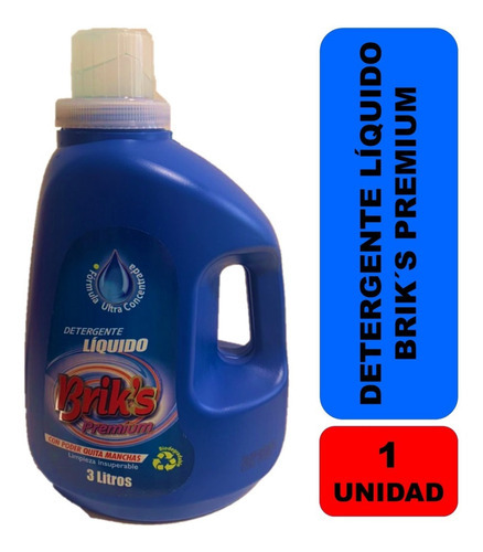 Detergente Brik´s Premium Concentrado 3 Litros 1 Unidad