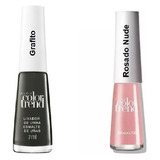 Rosado Nude + Grafito Para Uñas Avon Color Trend Set X 2