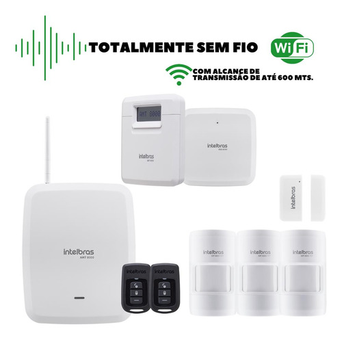 Kit Central De Alarme Sem Fio E Wifi C/ 4 Sensores Intelbras