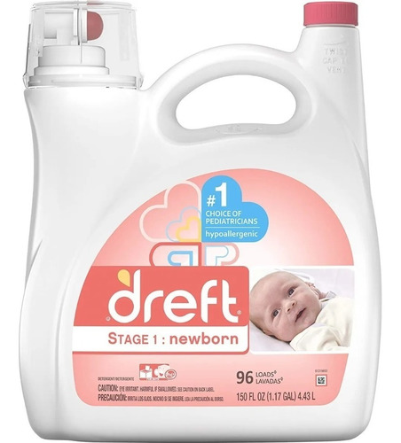 Jabon Liquido Dreft Para Ropa De Bebe 4.43 Lt Hipoalergenico