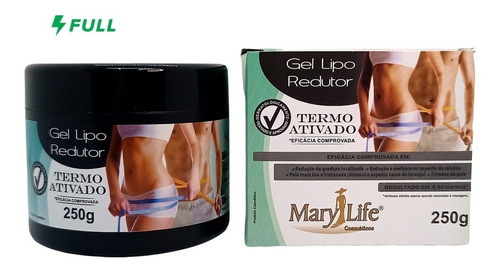 2 Gel Lipo Redutor De Gordura Celulite Estria Mary Life 250g