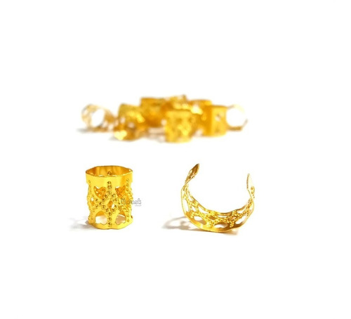 240 Anillos Cuffs Aros Adorno Trenzas Rasta Plateado Dorado-