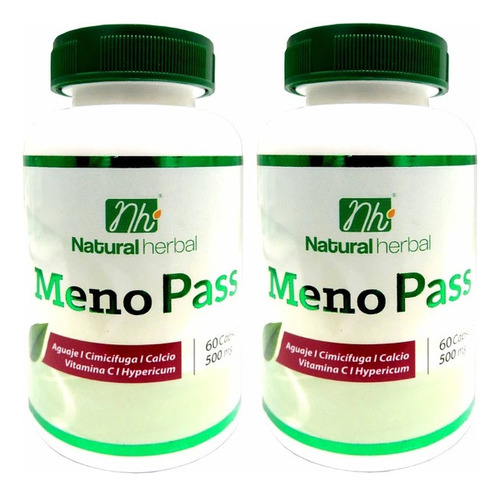 Meno Pass: Aguaje + Cimicifuga + Nh 120 Cap 2x60. Menopausia