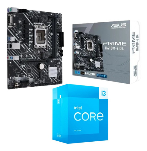 Kit Upgrade Intel 13ª I3 13100f + Asus H610m-e