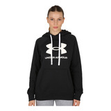 Buzo Underarmour Rival Fleece Logo Hoodie Negro Mujer