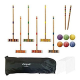 Set De Croquet Juegoal 6 Palos/pelotas 2 Estacas 9 Porterías