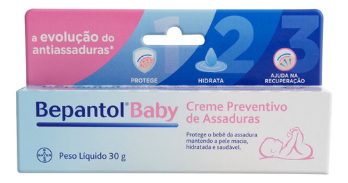 Creme Preventivo De Assaduras Sem Perfume Bepantol Baby Caixa 30g