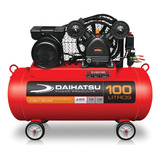 Compresor Daihatsu Cv20100 2hp 100l - Transmision A Correa!! Color Rojo Fase Eléctrica Monofásica