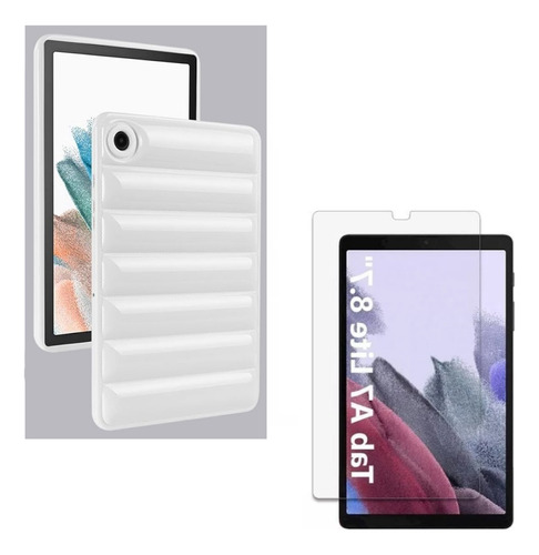 Funda Puffer Compatible Con Tablet Samsung A7 Lite + Vidrio