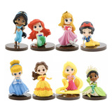 Set 8 Figuras Princesas Disney Sirenita Rapunzel Cenicienta