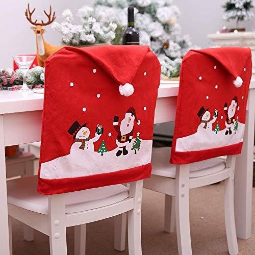 2pcs Fundas Para Sillas Navideñas Papá Noel Muñeco D...