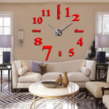 Reloj De Pared Moderno 3d Espejo (rojo)