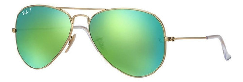 Ray Ban Rb3025 112/p9 Aviator Polarizado Verde Espejo Dorado