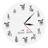 Reloj De Pared Reloj Perro Tema Schnauzer Patrón Reloj