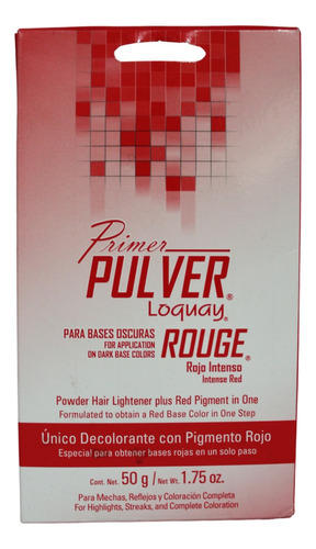 Polvo Decolorante Para Un Rojo Intenso Loquay 50g