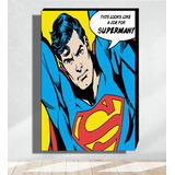 Cuadro Decorativo De Superman Retro Vintage Supeheroe Cuarto
