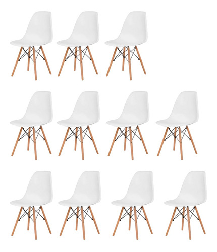 Silla Eames Moderna 11pz Minimalista Para Comedor Y Oficina