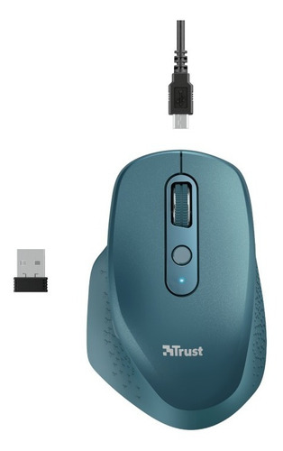 Mouse Trust Ozaa Inalámbrico Recargable Ergonómico Azul C