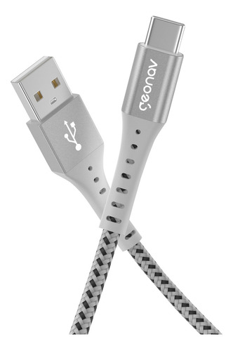 Cabo Usb-a Para Usb-c 1,2m Nylon Trançado Branco Geonav