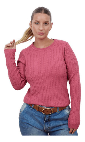 Sweater Dama Media Estacion Cuello Redondo Con  Art 373