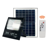 Reflector Led 40w + Panel Solar Exterior Con Control Remoto Color De La Carcasa Negro Color De La Luz Blanco