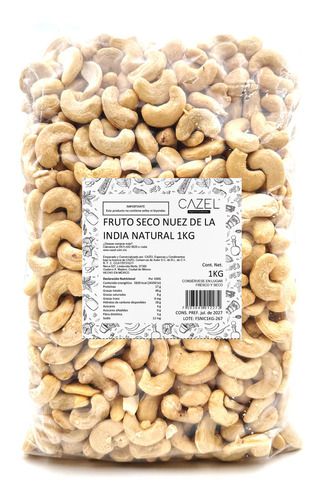 Nuez De La India Nutural Cruda Sin Sal 1kg