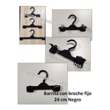 Percha Plástica Con Broche Sube Baja 24cm Negra X 50 Unid