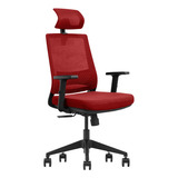 Silla Ejecutiva Ergonómica Ferrini Oficina Reclinable Gk3-bh Color Rojo