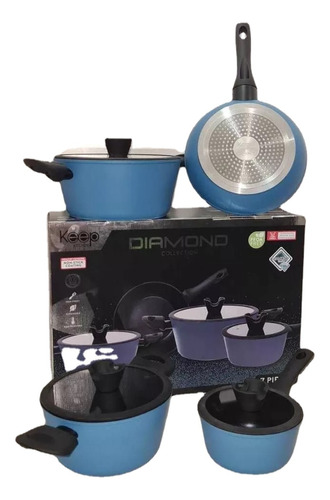 Batería De Ollas Premium De Cocina Keep Diamond 7 Piezas